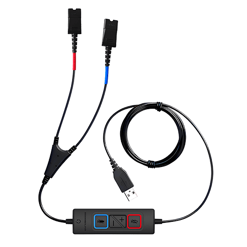 USB Training Bundle Addasound Crystal 2871 Mono - QTY 2 with 1  USB Y-Cord