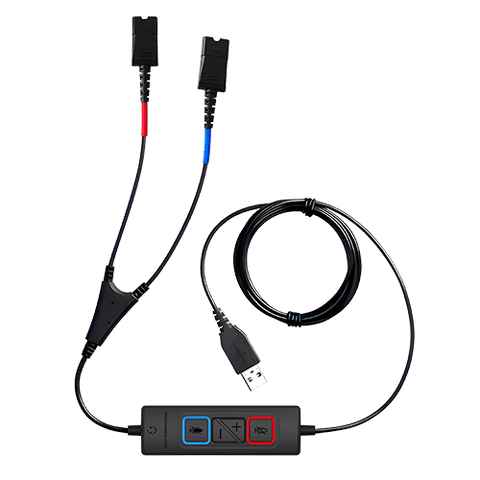 Addasound DN1032 USB Y-cord Training Adapter for Plantronics QD Headsets