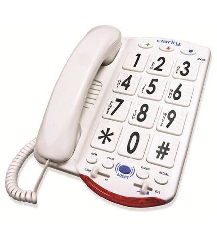 CLARITY JV35W 76557.101 50dB Phone Large White Keys - FREE SHIPPING