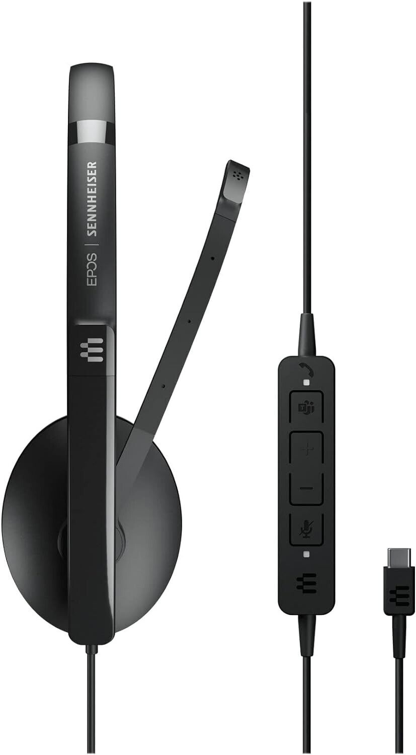EPOS ADAPT 160T USB II, On-Ear Double Sided USB Headset With In-Line Call Control And Foam Earpad 1000901