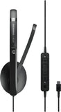EPOS ADAPT 160T USB II, On-Ear Double Sided USB Headset With In-Line Call Control And Foam Earpad