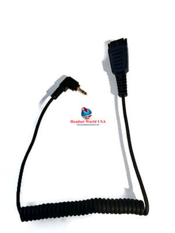 GN QD Compatible 2.5mm Headset cord for Jabra QD compatible corded headset