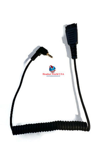 GN QD Compatible 2.5mm Headset cord for Jabra QD compatible corded headset