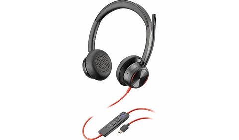 HP Poly Blackwire 8225 Microsoft Teams Certified Headset +USB-C/A Adapter TAA
