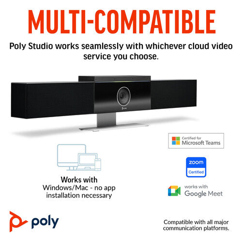 HP Poly Studio USB Video Bar - For Meeting RoomAudio Line In - USB 842D2AA#ABA -  FREE SHIPPING