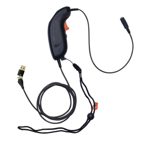 JPL Scout 400 3.5mm female port to USB-A/USB-C Push-to-Talk Trigger Switch - TAA