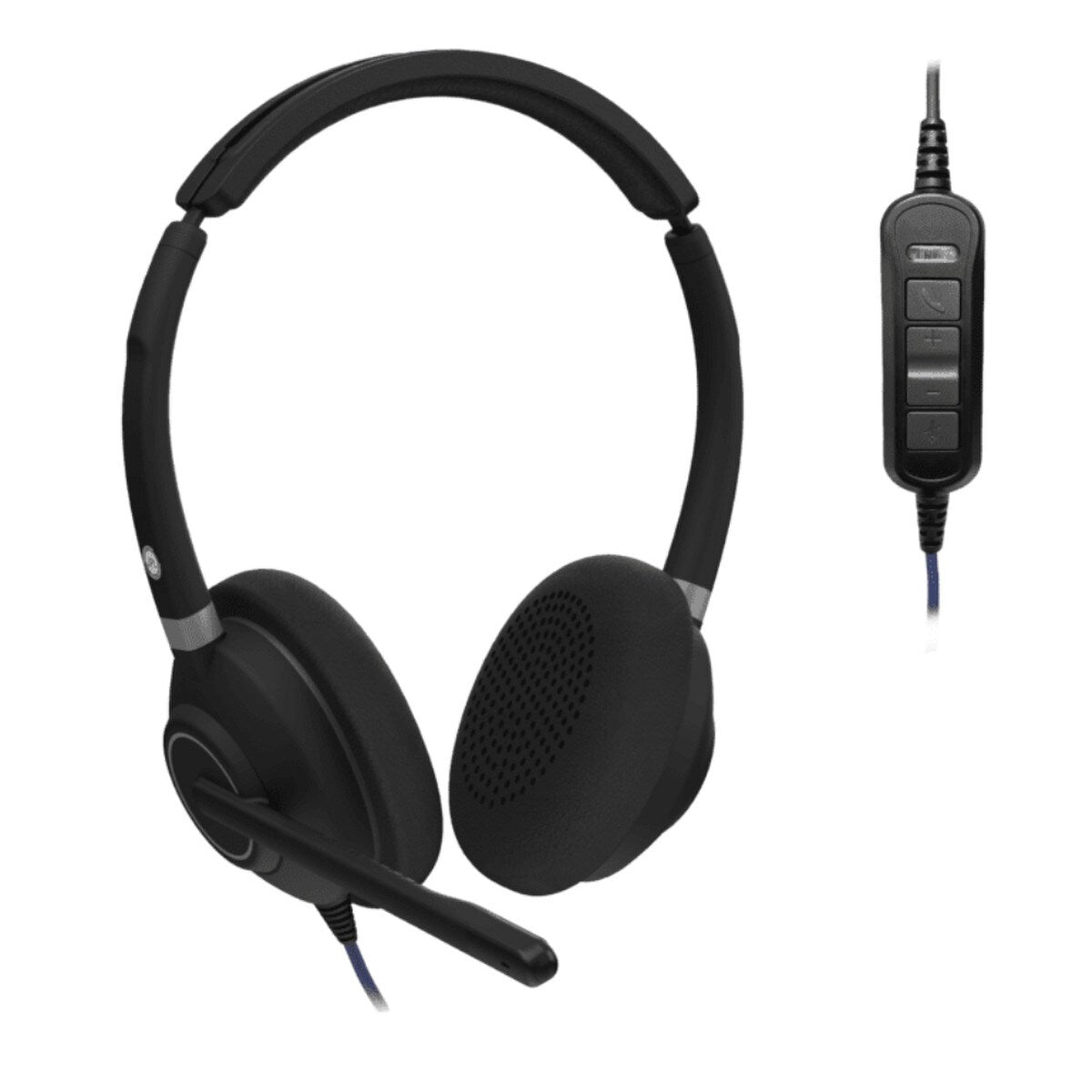 JPL Icon 120-UB4E Professional Binaural Headset With Padded Headband And Soft 74mm Leatherette - TAA Compliant