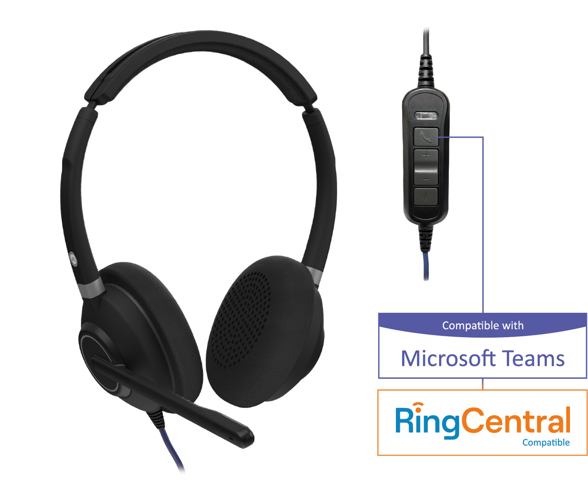 Icon-120 UB4E SKU: 575-447-008 USB Professional Binaural Headset 575-447-008
