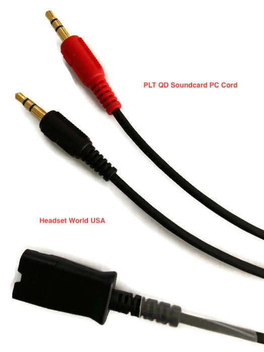 Sound Card Cord for any Plantronics QD Compatible Headsets