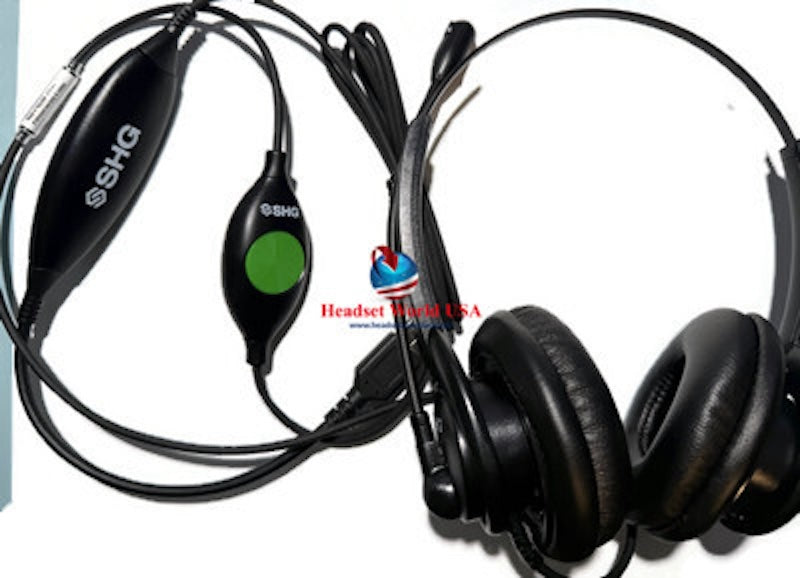 SHG SM5400-BOTH-PTT-VOL USB-A HEADSET, PUSH-TO-TALK w/VOLUME CONTROL - TAA COMPLIANT