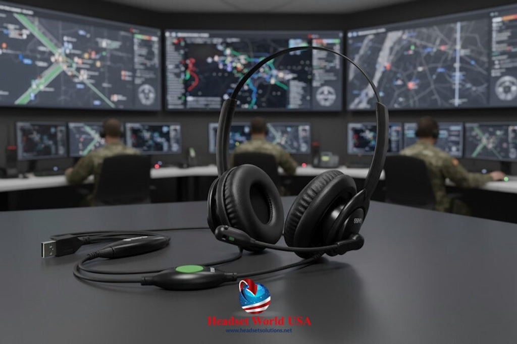 SHG SM5400-BOTH-PTT-VOL USB-A HEADSET, PUSH-TO-TALK w/VOLUME CONTROL - TAA COMPLIANT