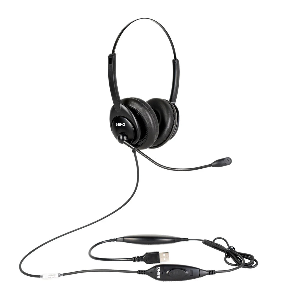 SHG SM5400-BOTH-PTT-VOL USB-A HEADSET, PUSH-TO-TALK w/VOLUME CONTROL - TAA COMPLIANT