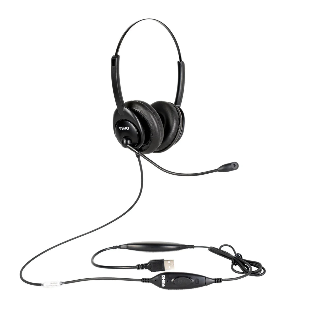 SHG SM5400-BOTH-PTT-VOL USB-A HEADSET, PUSH-TO-TALK w/VOLUME CONTROL - TAA COMPLIANT