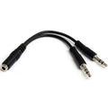 StarTech 3.5mm 4 Position to 2x 3 Position 3.5mm Headset Splitter Adapter - F/M - Connect a 4-position headset with audio and microphone input to your desktop or laptop computer