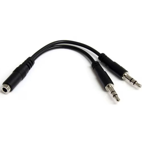 StarTech 3.5mm 4 Position to 2x 3 Position 3.5mm Headset Splitter Adapter - F/M - Connect a 4-position headset with audio and microphone input to your desktop or laptop computer