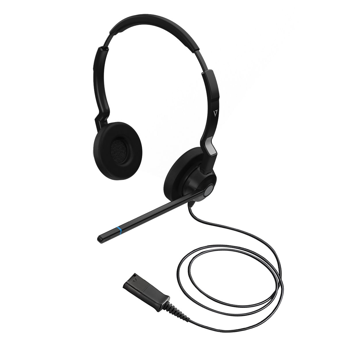 V7 HQ511 QD Call Center Headset - Stereo - Wired - Binaural - Poly Compatible Quick Disconnect - Noise Cancelling Microphone