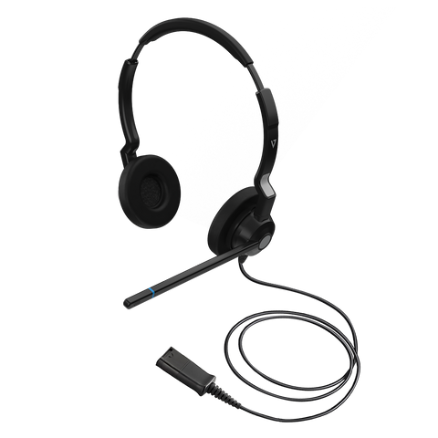 V7 HQ511 QD Call Center Headset - Stereo - Wired - Binaural - Poly Compatible Quick Disconnect - Noise Cancelling Microphone