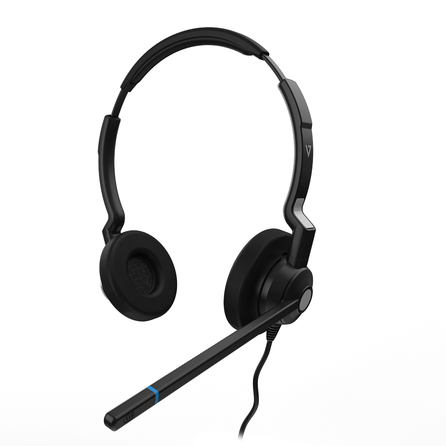 V7 HQ511 QD Call Center Headset - Stereo - Wired - Binaural - Poly Compatible Quick Disconnect - Noise Cancelling Microphone