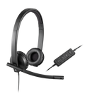 Logitech H570e USB Wired Stereo Headset, USB-C, Noise-Canceling Mics, Inline Controls, Certified for Microsoft Teams, Black 981-001429