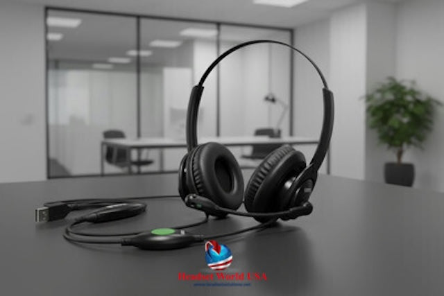 SHG SM5400-BOTH-PTT-VOL USB-A HEADSET, PUSH-TO-TALK w/VOLUME CONTROL - TAA COMPLIANT