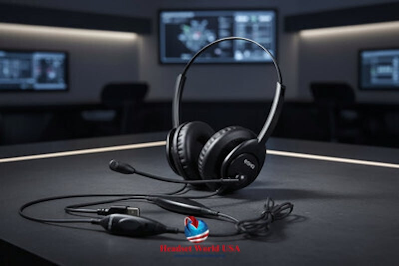 SHG SM5410-BOTH-PTT NNC Military USB Headset,Push-To-Talk NON NOISE CANCELLING- TAA COMPLIANT