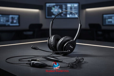 SHG SM5410-BOTH-PTT NNC Military USB Headset,Push-To-Talk NON NOISE CANCELLING- TAA COMPLIANT