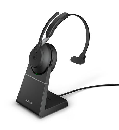 Jabra Evolve2 65 MS Mono Bluetooth Headset, USB-A, Charging Stand - 26599-899-989-01