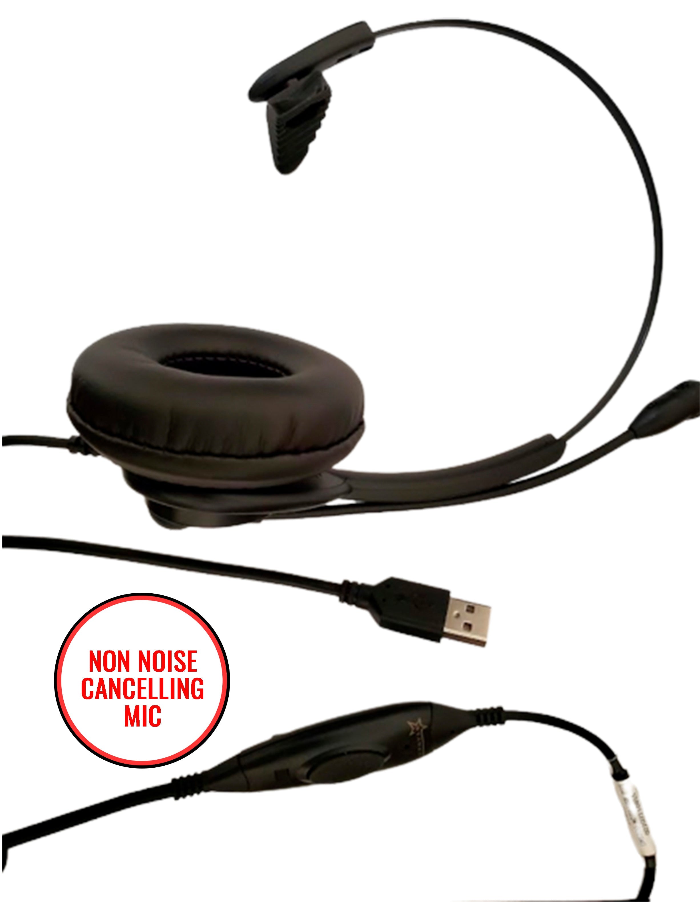 SHG SM5310 MONAURAL PTT Military USB Headset with Push-To-Talk NON NOISE CANCELLING