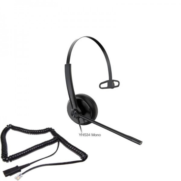 Yealink YHS34 Mono Wideband Headset QD to RJ9 1308022